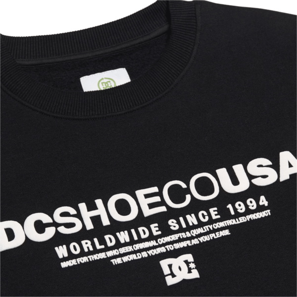 2026 DC Shoes Mens DC Heritage Font Sweatshirt EDYSF03288-KVJ0 - Black